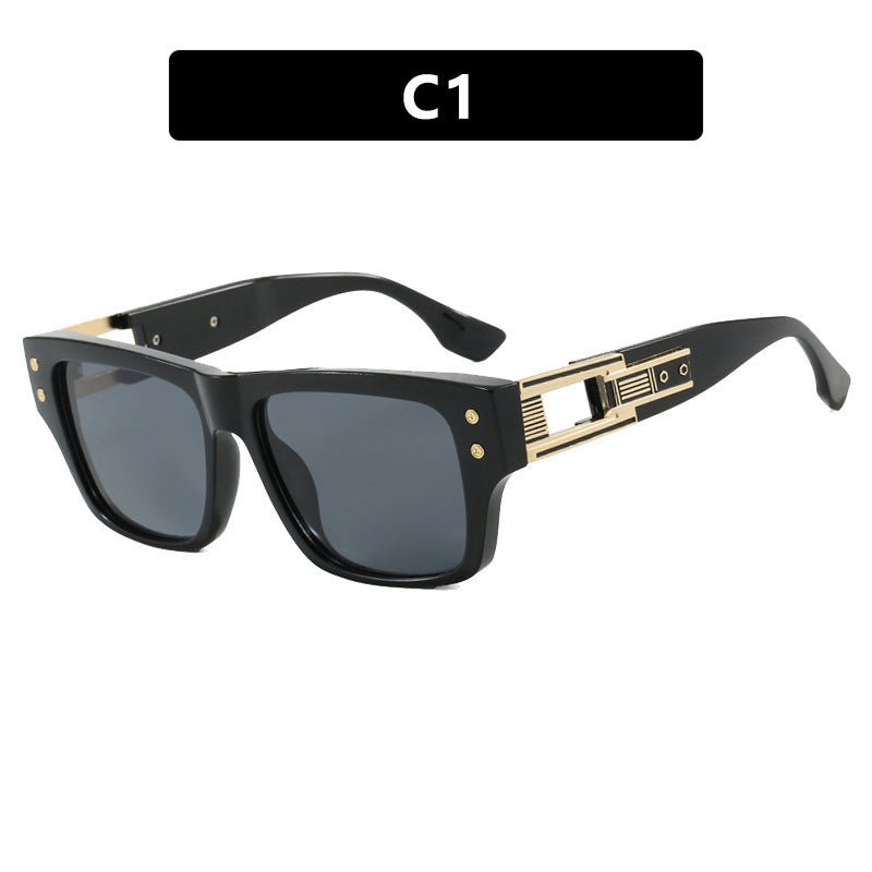 Damen modische quadratische Sonnenbrille mit eleganter goldener Zierstruktur Brehn