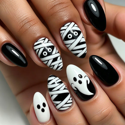 Halloween-Themen Gespenst und Mumie Nagelkunst Brehn