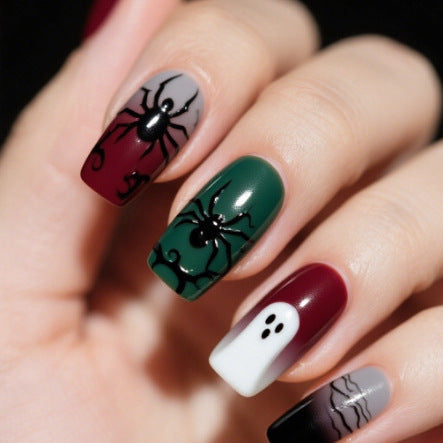 Halloween-Themen-Spinne und Geist Nagelkunst Brehn