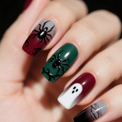 Halloween-Themen-Spinne und Geist Nagelkunst Brehn