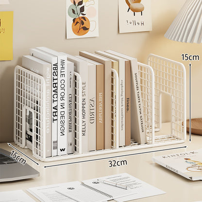 Mesh Metall Schreibtisch Buchorganisator mit verstellbaren Fächern und rutschfester Basis
