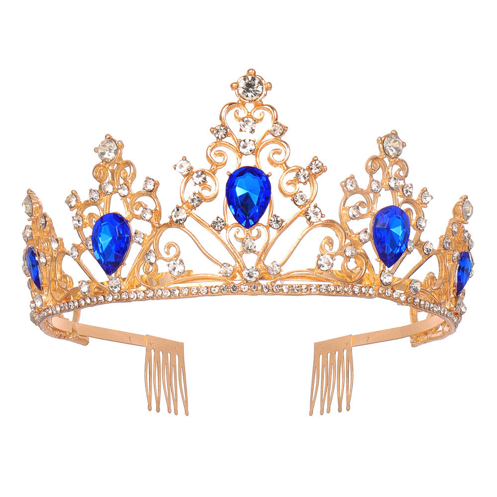 Mädchen Krone mit funkelnden Kristallen und elegantem Geburtstagsschärpen-Set Brehn