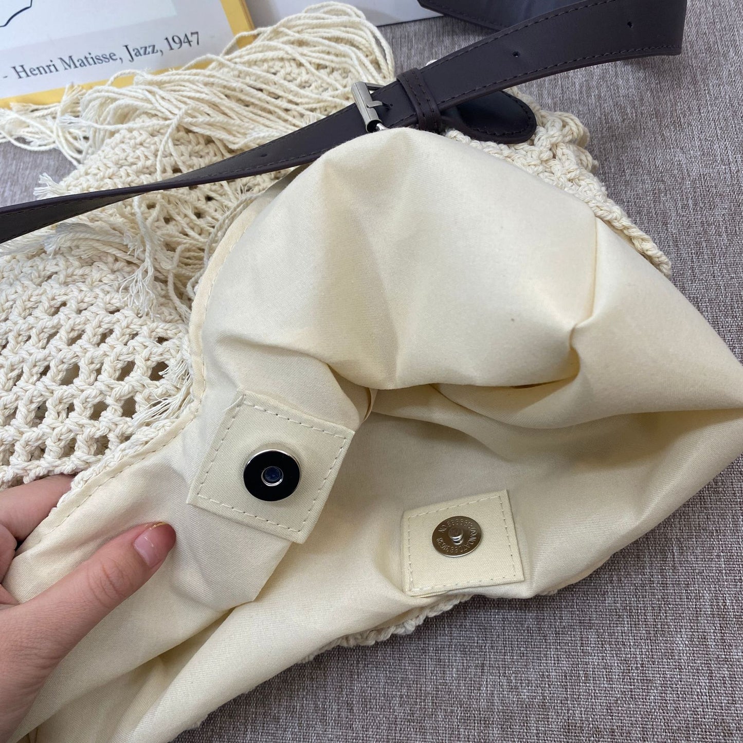 Stylische Makramee Schultertasche Brehn