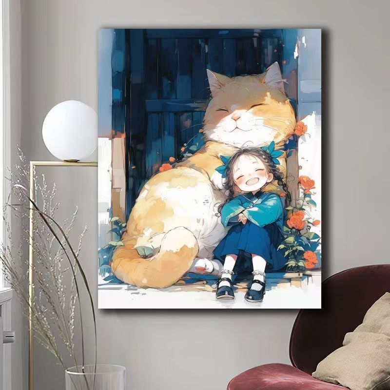Illustriert Katze-Themen Wandkunst Brehn