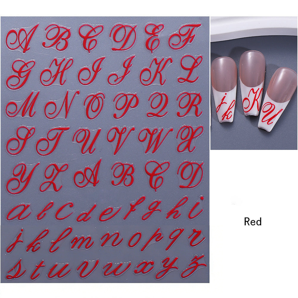 Elegantes Kalligraphie Nagelkunst Schablonen Set