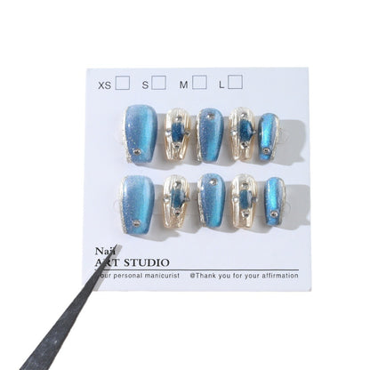 Glitzernde Press-On Nagelkunst Brehn