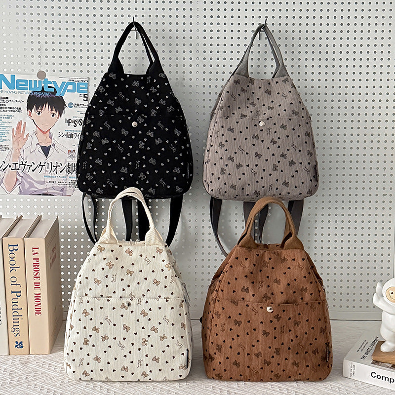 Cord-Rucksack mit Verspielten Motiven Brehn