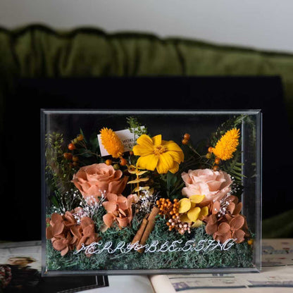 Konservierte Blumenanzeige Box