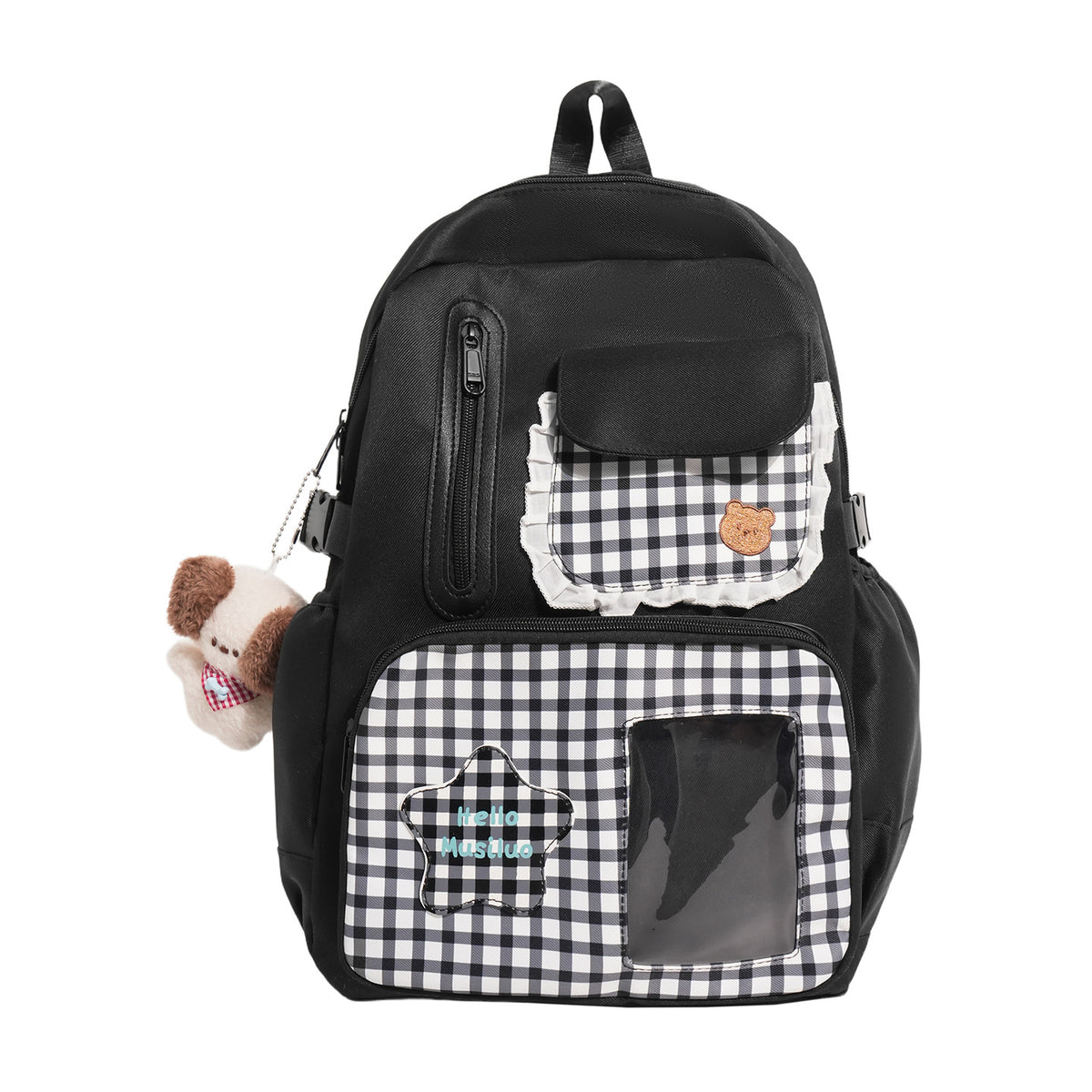 Stilvolles Gingham-Druck-Rucksack Brehn