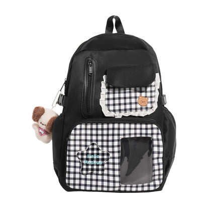 Stilvolles Gingham-Druck-Rucksack Brehn