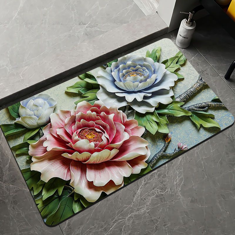 Elegante Blumenmuster Badezimmermatte Brehn