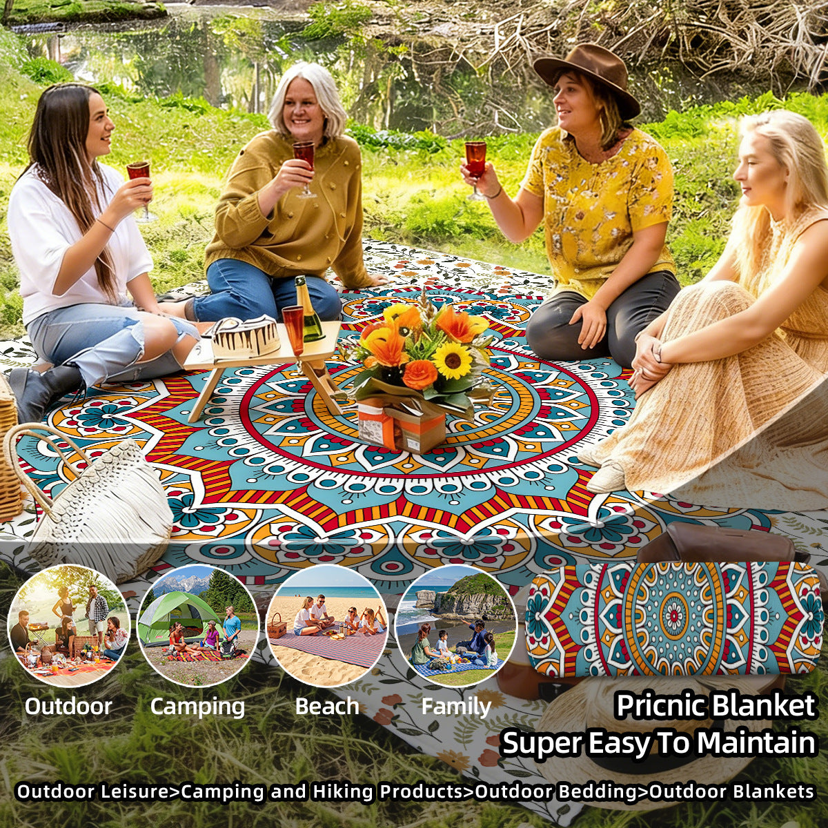 Mandala Design Strandmatte Brehn