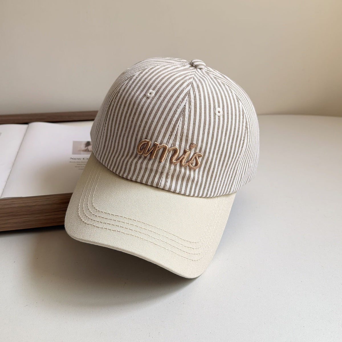 Frauen Gestreifte Baumwoll Baseballcap Brehn