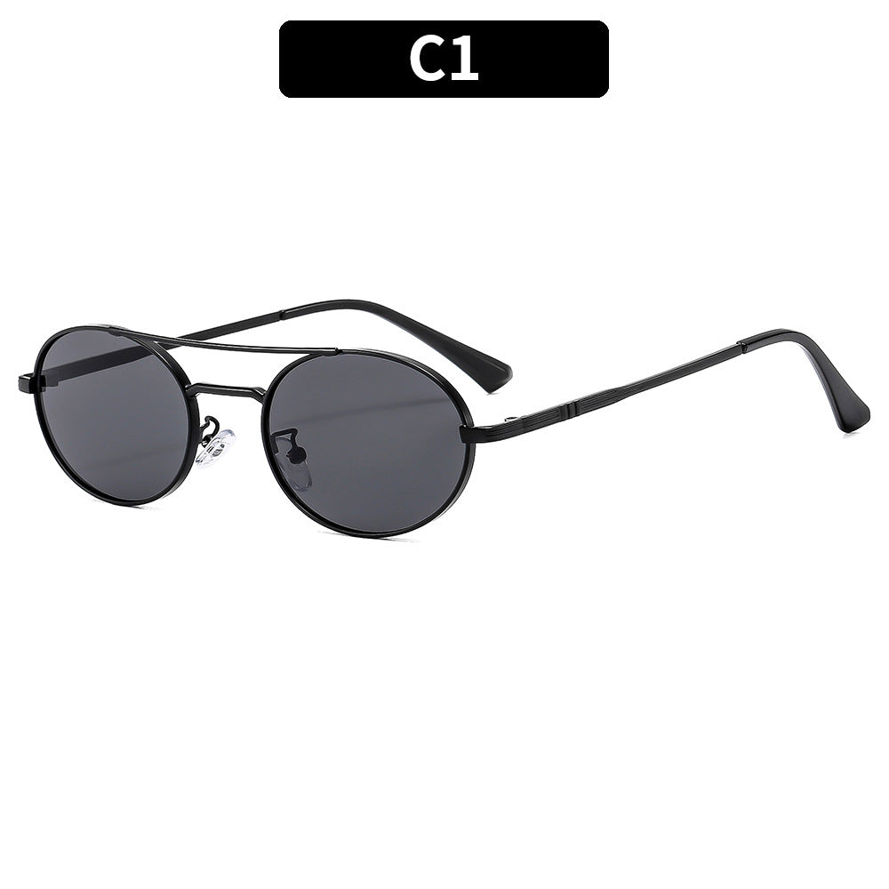 Retro-inspirierte ovale Sonnenbrille