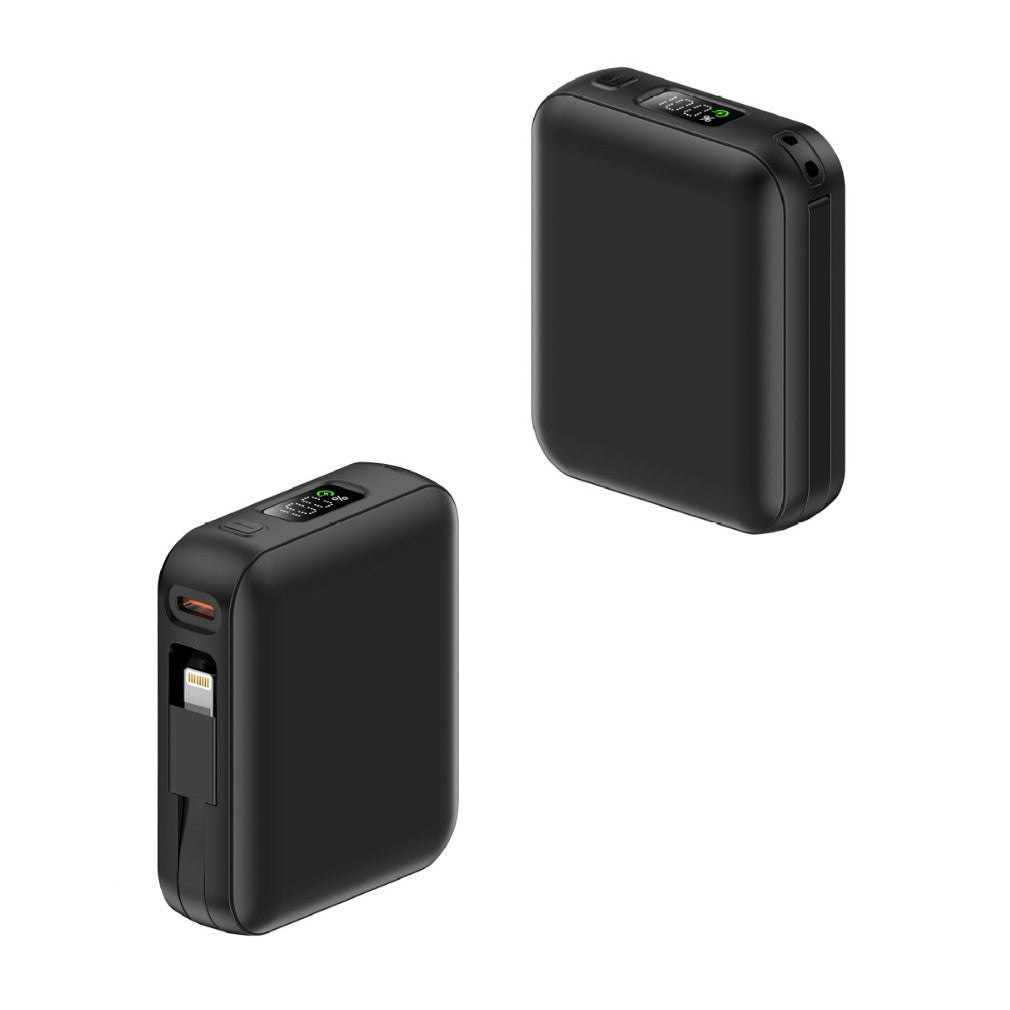 Tragbare Powerbank mit integriertem Ladekabel und digitaler Anzeige Brehn
