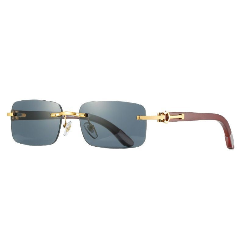 Damen modische Halbrahmen-Sonnenbrille mit luxuriösem Metall- und Kunststoffrahmen Brehn