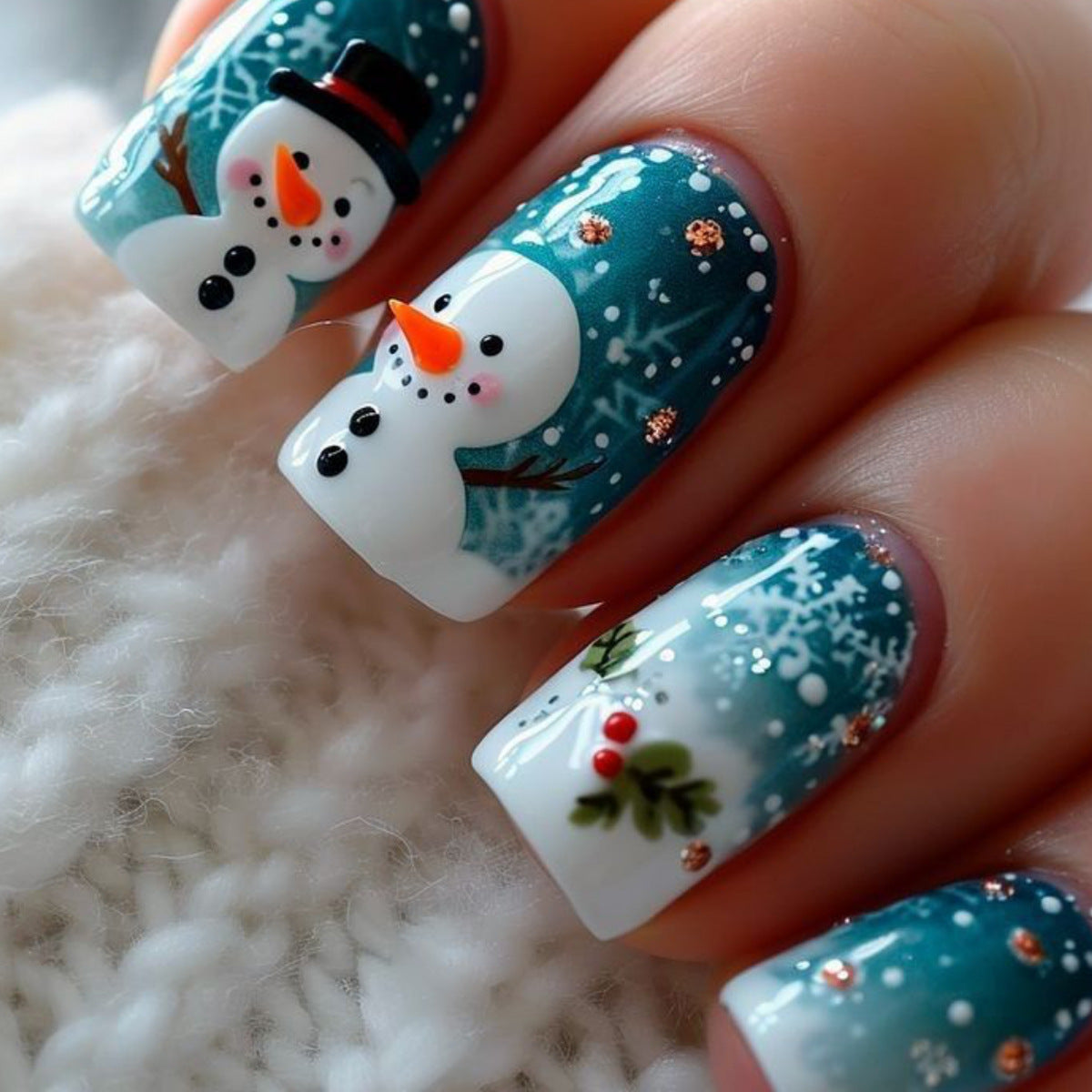 Festliche Winter-Themen 3D Nagelkunst Extensions Brehn 1789713261
