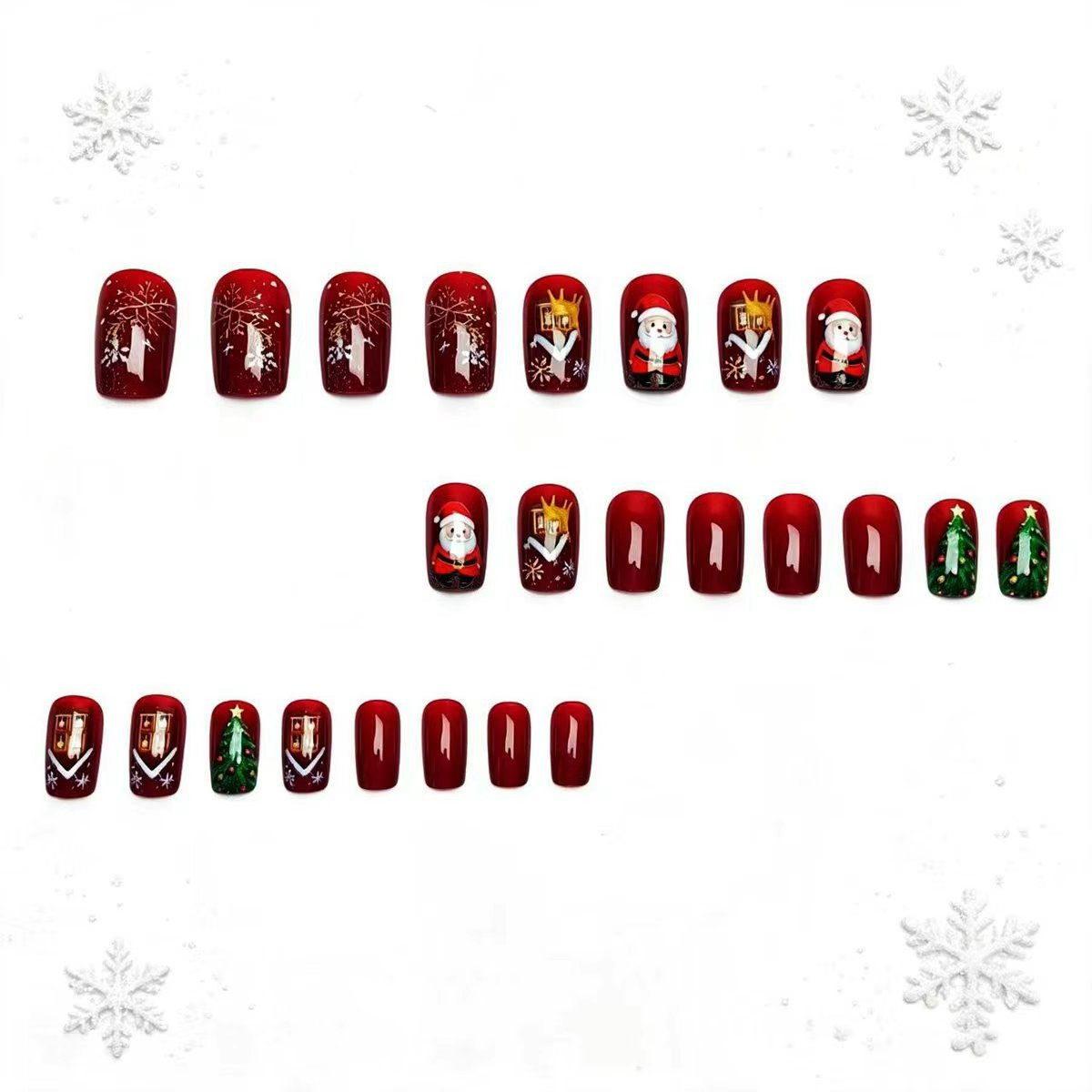 Kunstnägel mit Festlichem Weihnachtsmotiv Brehn