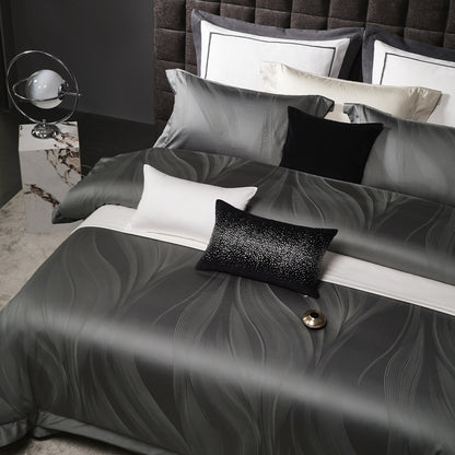 Luxuriöses Jacquard-Wellenstrukturiertes Bettwäsche-Set