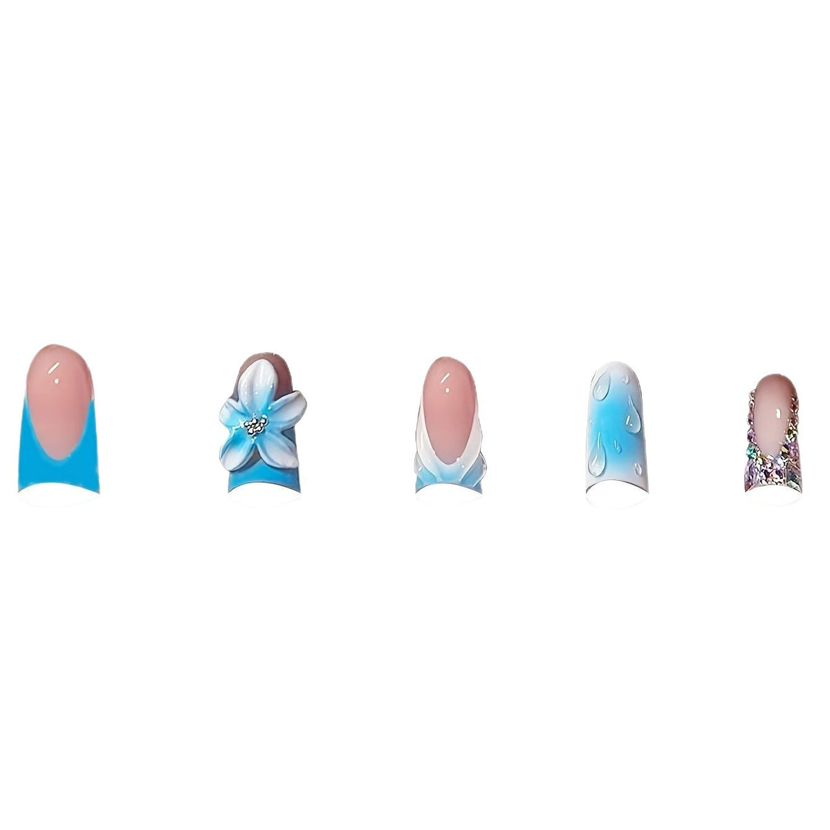 Elegantes Künstlerisches Florales Acryl-Nagel-Set Brehn