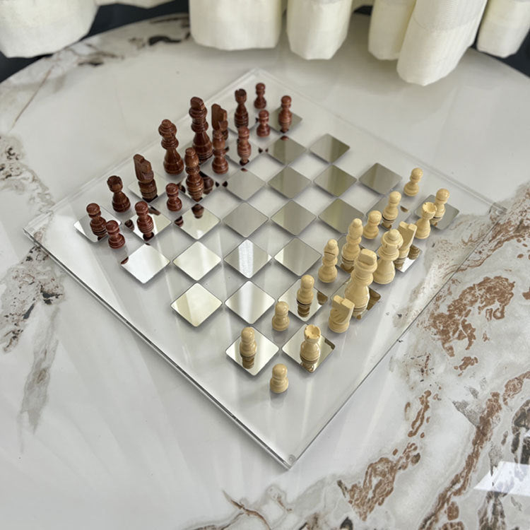 Elegantes Dekoratives Glas-Schachbrett
