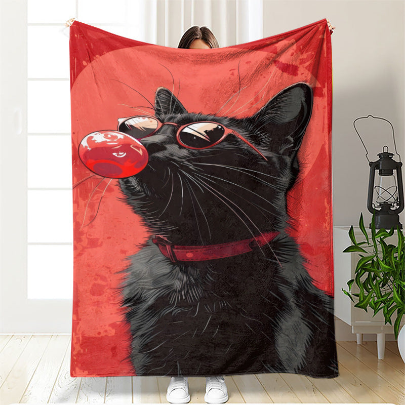 Künstlerische katzenmotivierte Fleece-Decke