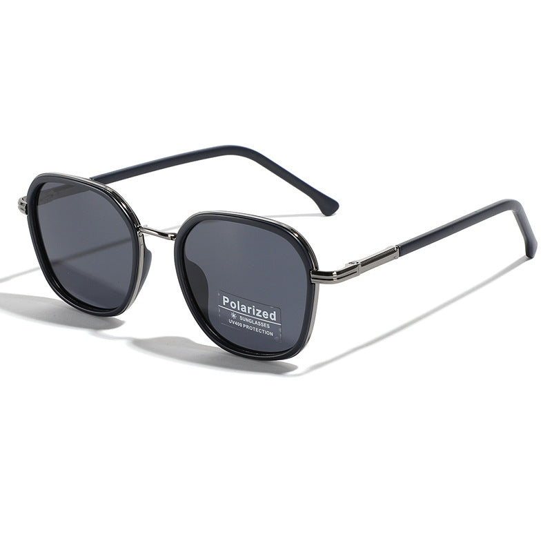 Damen geometrische polarisierte Sonnenbrille mit stilvollem Metallrahmen Brehn