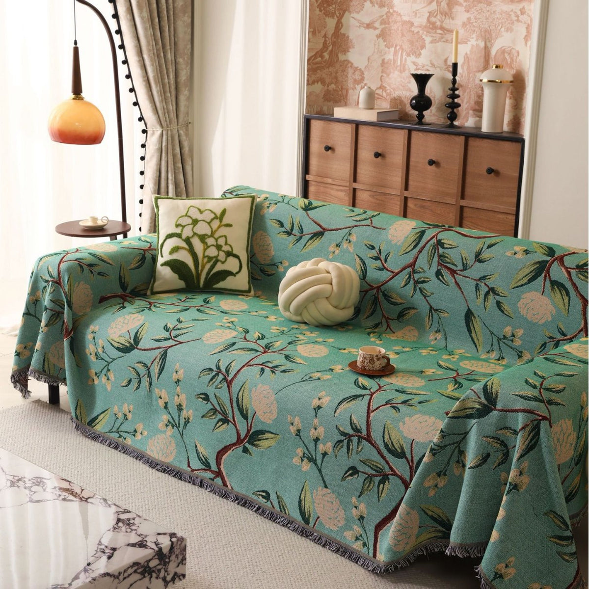 Künstlerischer floraler Druck Sofa Überwurf