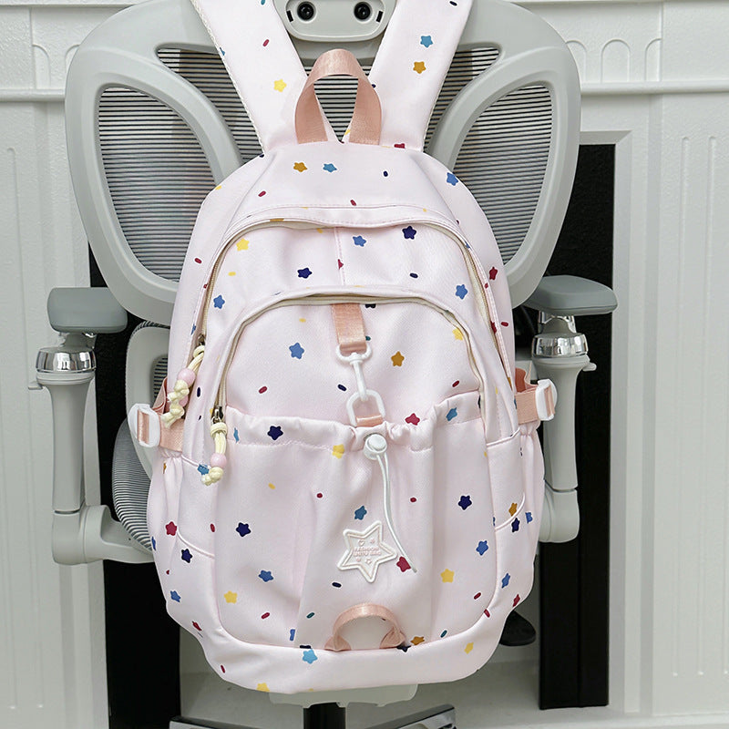 Rucksack mit Buntem Sternenmuster und Vielseitigen Fächern Brehn