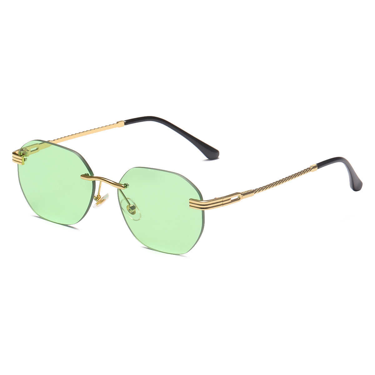 Damen modische geometrische Sonnenbrille mit dekorativem Metallrahmen Brehn