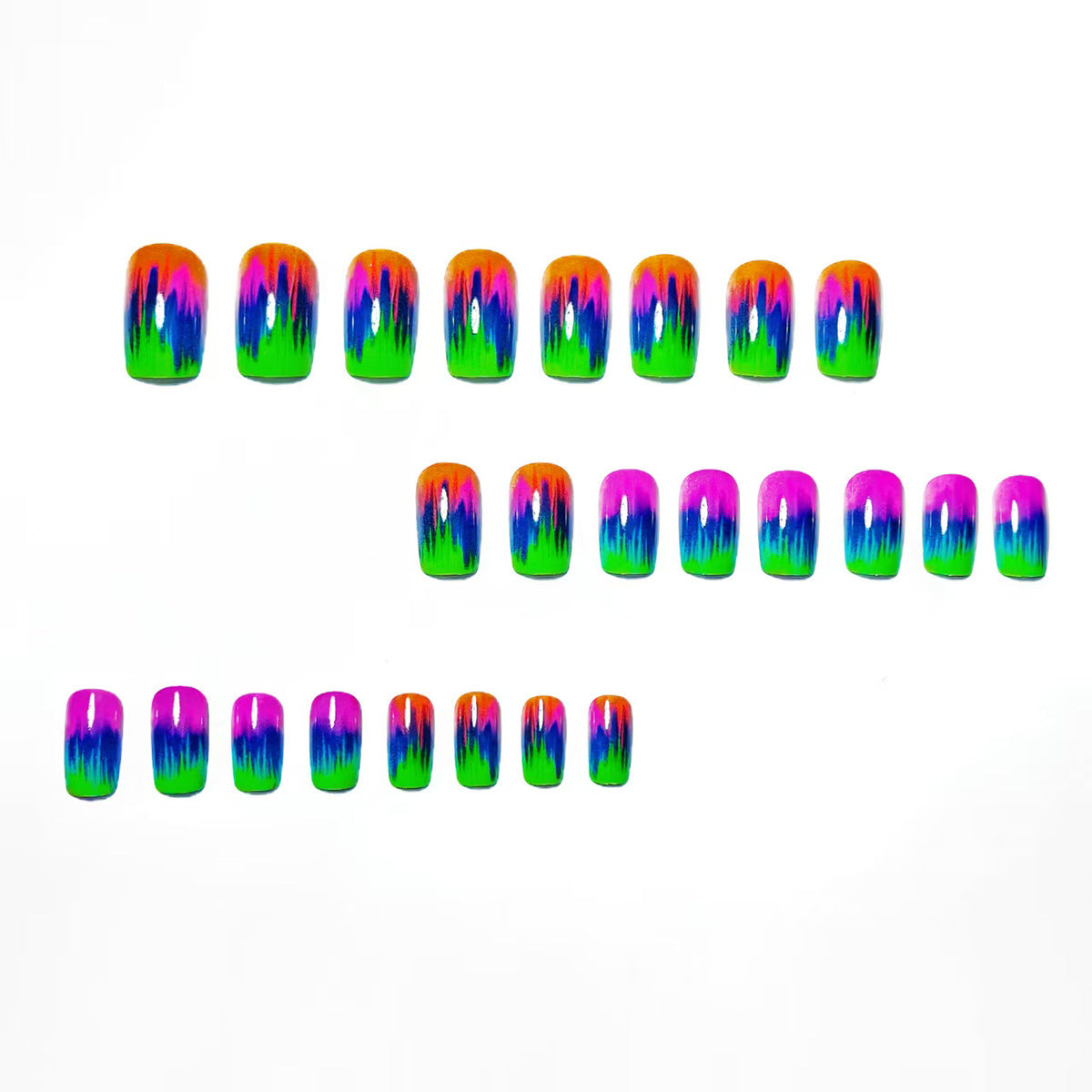 Kreative Kunstnägel Im Modernen Neon-Gradient-Design Brehn