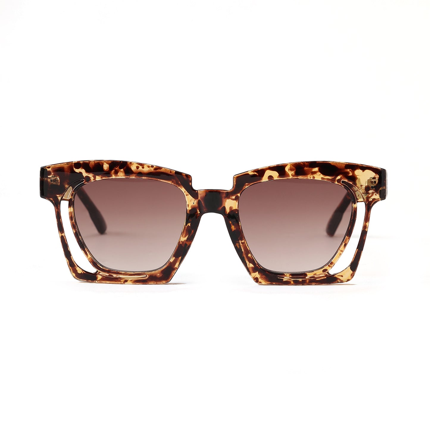 Damen trendige geometrische Sonnenbrille mit stilvollem, quadratischem Rahmen Brehn