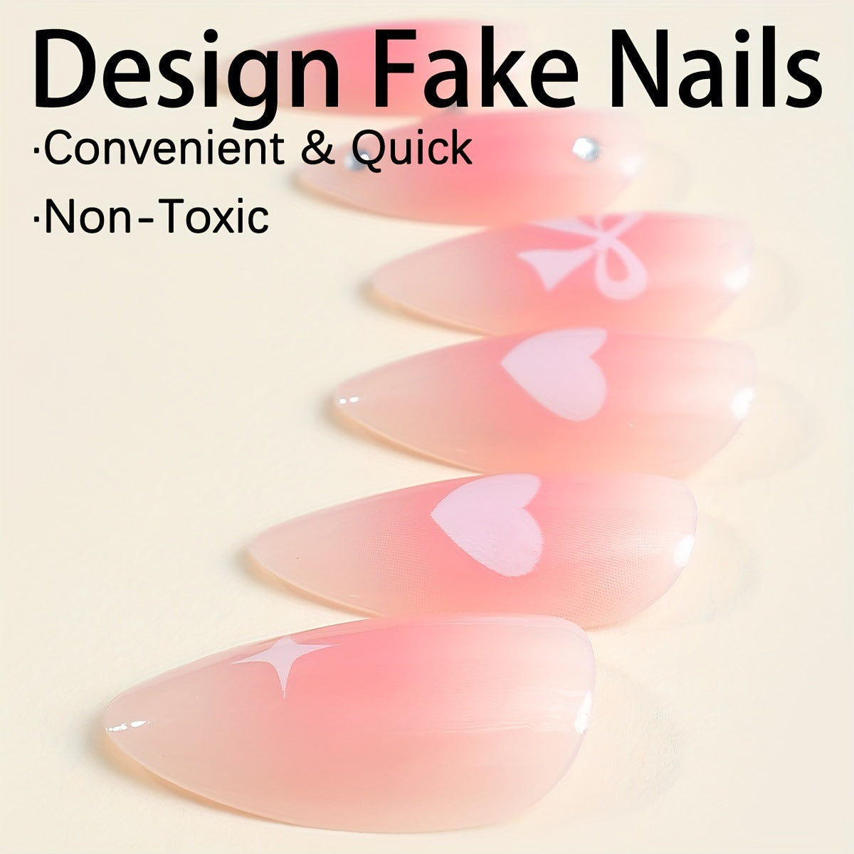 Kunstnagelset mit romantischem Design Brehn