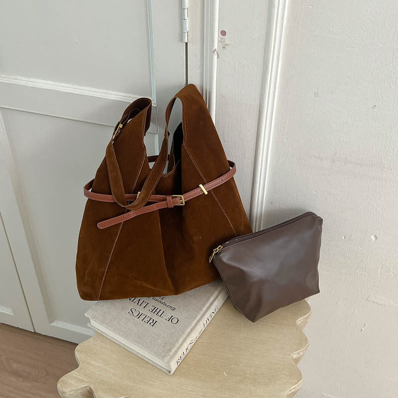 Stylische Wildleder Einkaufstasche