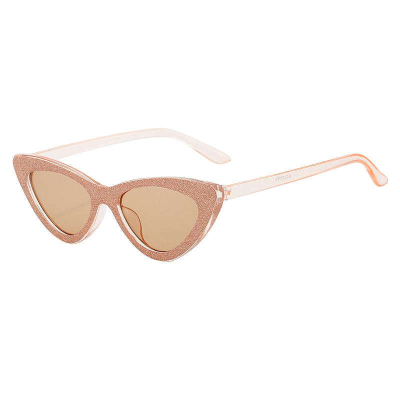 Damen Cat-Eye Sonnenbrille mit glamourösem Glitzerrahmen Brehn
