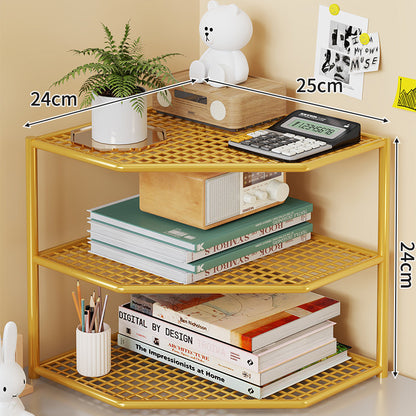 Dreifach-Eck-Metall-Mesh-Speicherregal für Badezimmer Küche Wohnzimmer