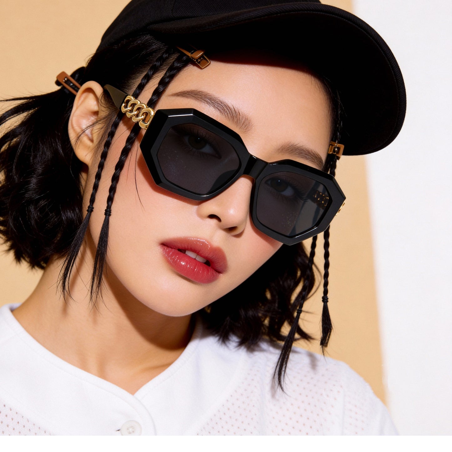 Damen modische Sonnenbrille mit luxuriösem Kettenrahmen Brehn