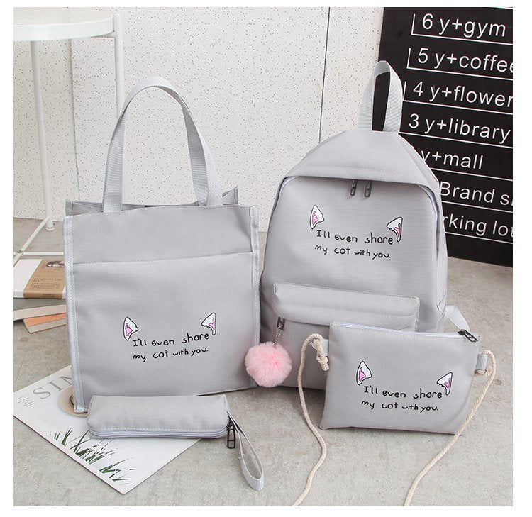 Fun-Themen Katzenprint Rucksack Set Brehn