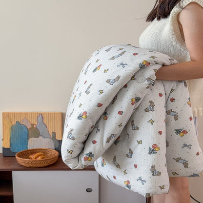 Plüsch gesteppte Katzenmuster Bettdecke für Bett und Couch