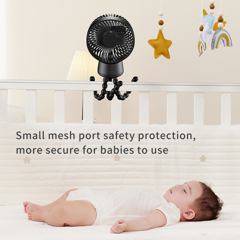Unisex nan tragbarer wiederaufladbarer Schreibtischventilator mit flexiblen Stativbeinen und leisem bürstenlosem Motor Brehn
