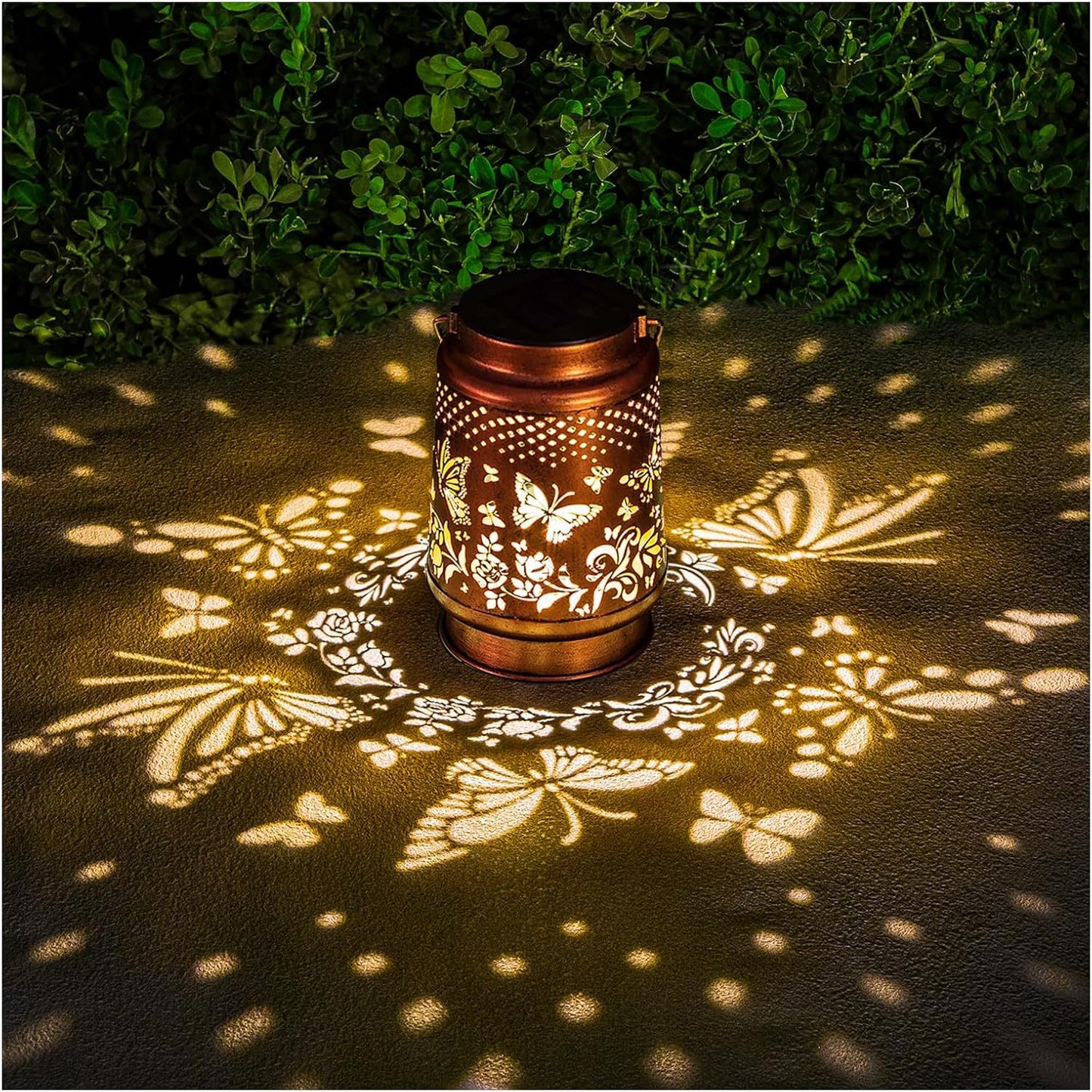 Aufwendige Metall-Schattenprojektion Tischlampe mit wiederaufladbarem LED Brehn
