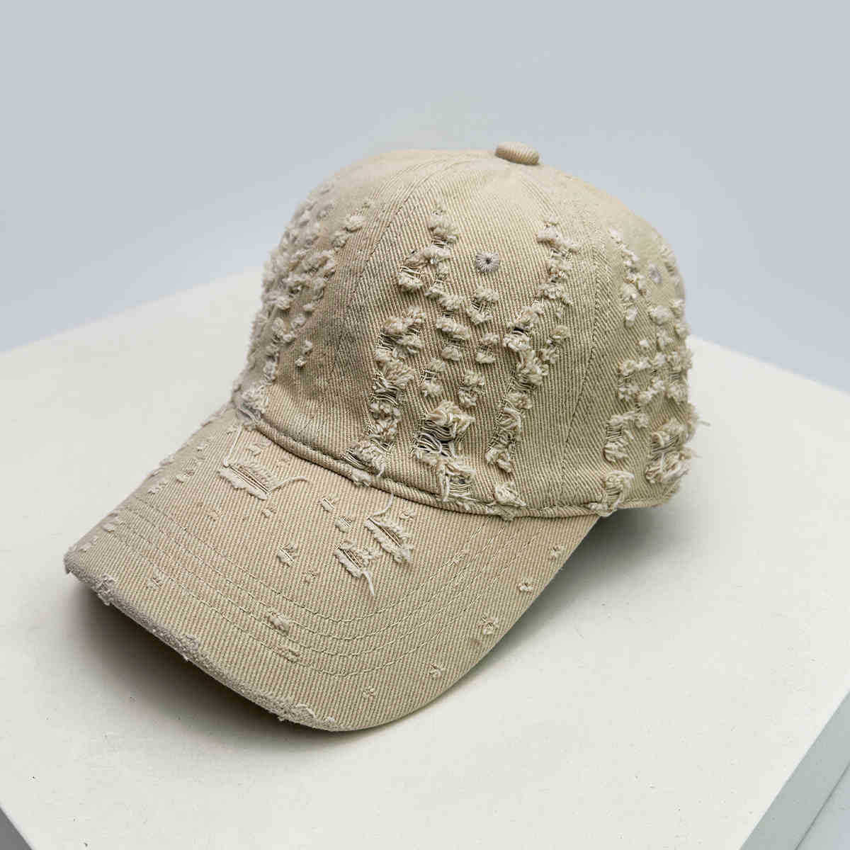 Damen Distressed Texturiertes Baseball Cap Brehn