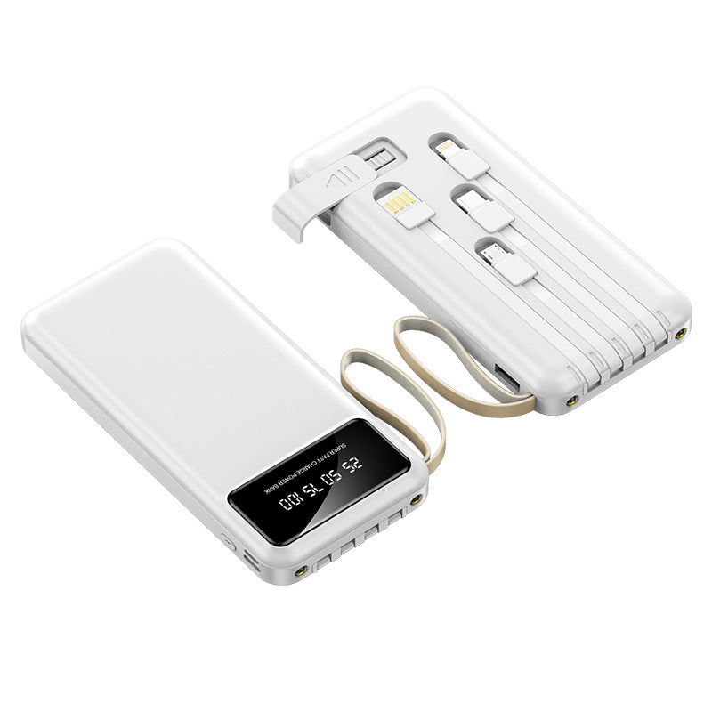 Tragbare Powerbank mit integriertem Multifunktions-Ladekabel und digitaler Anzeige Brehn