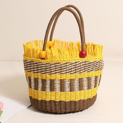 Stylische Tragetasche mit Bunten Fransen Brehn