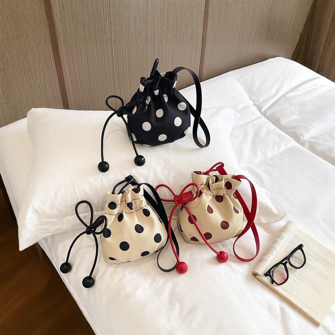 Punktmuster Kordelzug Eimer Tasche