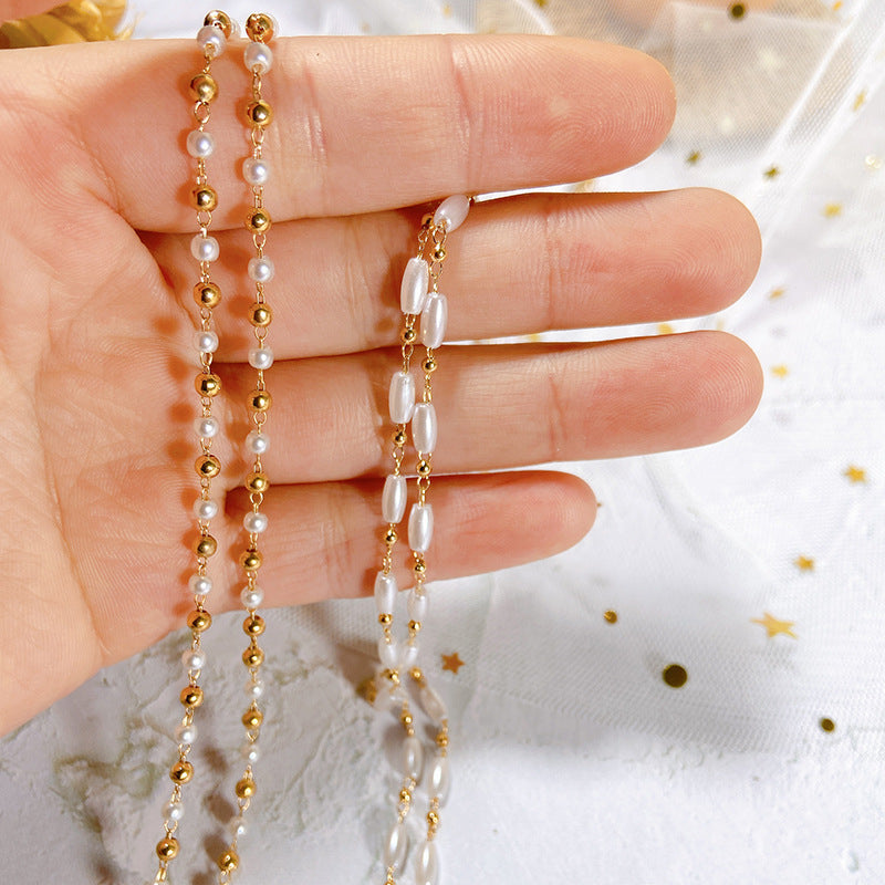 Elegante Brillenhalterkette mit Perlen Brehn