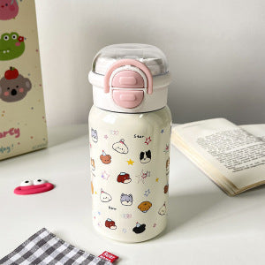 Damen Trinkflasche mit süßen Tiermotiven und sicherem Verschlusssystem Brehn