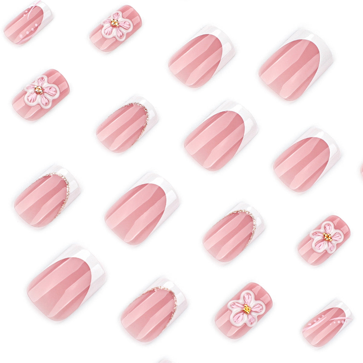 Kunstvolle Nagelverlängerungen mit Blumen-Design Brehn