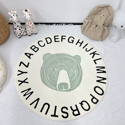 Runder Bildungsalphabet Spielteppich mit Schaf-Illustration