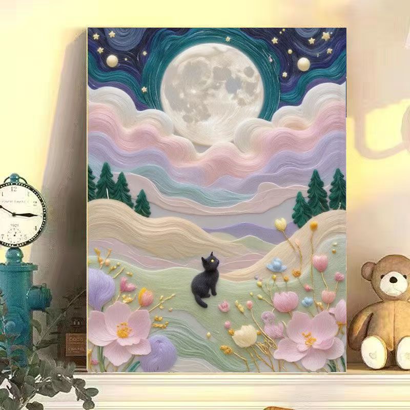 Verspielt Katze Landschaft Leinwand Kunst Brehn